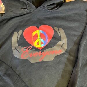 NEW Black Hoodie Sweatshirt Unisex "Acceptance for Everyone"